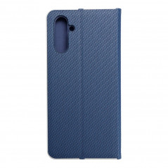 Samsung Galaxy A04s Portefeuilles LUNA Book Carbon Fibre de carbone, Élégant  Bleu