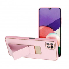 Samsung Galaxy A22 5G Coque LEATHER Case Kickstand Rose