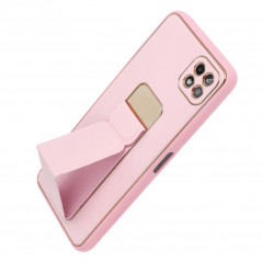 Samsung Galaxy A22 5G Coque LEATHER Case Kickstand Rose