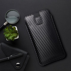 Samsung Galaxy A31 Etui universel Pocket Carbon Modèle de carbone  Noir 