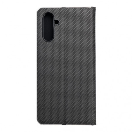 Samsung Galaxy A04s Portefeuilles LUNA Book Carbon Fibre de carbone, Élégant  Noir