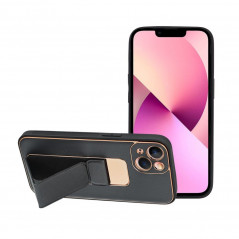 Apple iPhone 13 Coque LEATHER Case Kickstand Noir