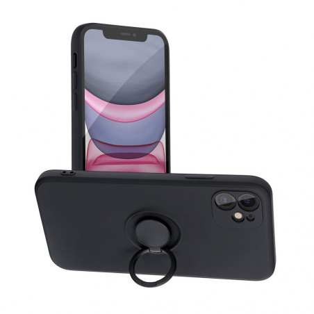 Apple iPhone 11 Coque Silicone ring Noir