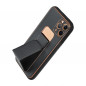 Apple iPhone 12 Pro Max Coque LEATHER Case Kickstand Noir