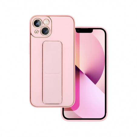 Apple iPhone 13 Coque LEATHER Case Kickstand Rose