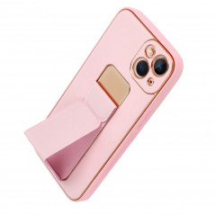 Apple iPhone 13 Coque LEATHER Case Kickstand Rose
