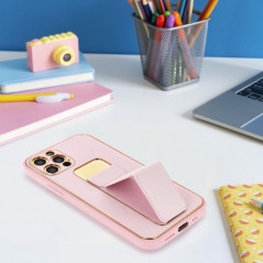 Apple iPhone 13 Coque LEATHER Case Kickstand Rose