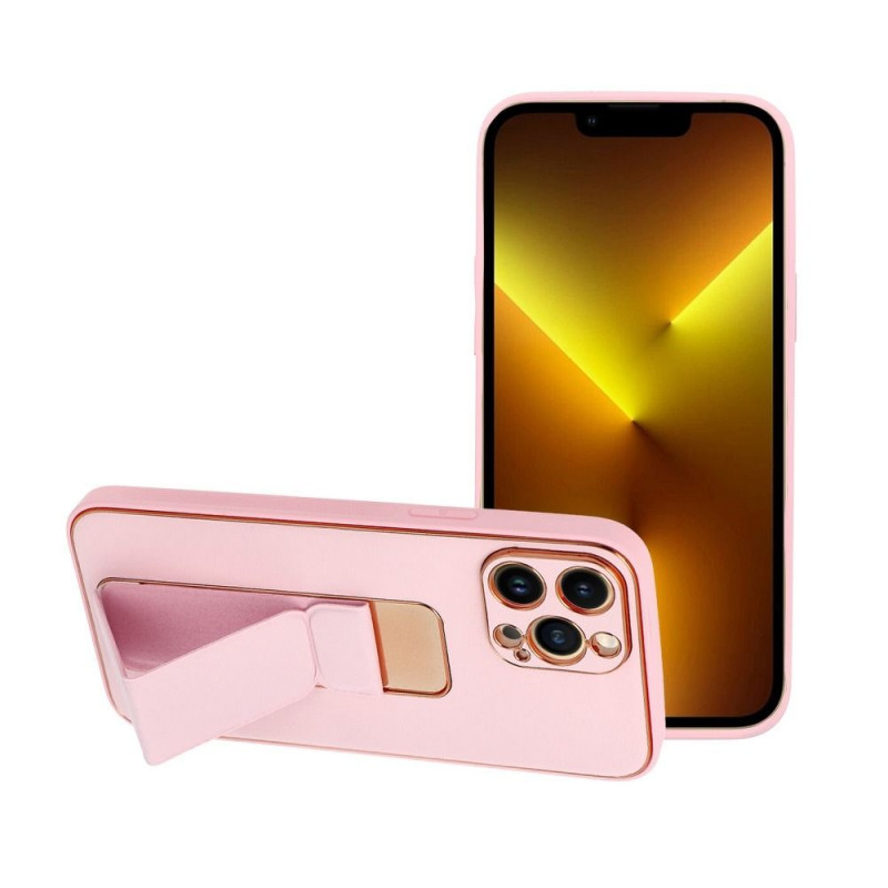 Apple iPhone 13 Pro Coque LEATHER Case Kickstand Rose