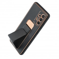 Samsung Galaxy A52 LTE Coque LEATHER Case Kickstand Noir