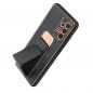 Samsung Galaxy A52 LTE Coque LEATHER Case Kickstand Noir