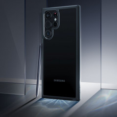 Samsung Galaxy S22 Ultra Coque Spigen Ultra Hybrid Clair comme du cristal  Noir mat