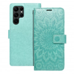 Samsung Galaxy S22 Ultra Portefeuilles MEZZO Book Mandala  Vert