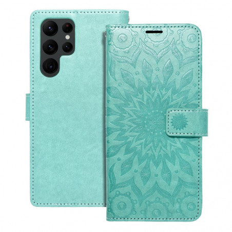 Samsung Galaxy S22 Ultra Portefeuilles MEZZO Book Mandala  Vert