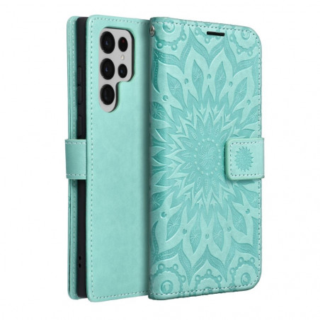 Samsung Galaxy S22 Ultra Portefeuilles MEZZO Book Mandala  Vert