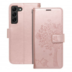 Samsung Galaxy S22 Portefeuilles MEZZO Book Arbre  Or rose