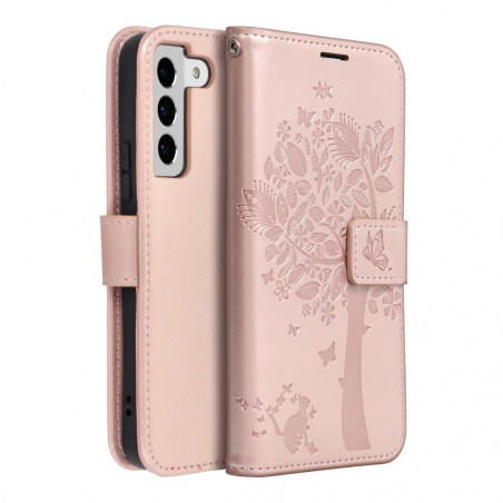 Samsung Galaxy S22 Portefeuilles MEZZO Book Arbre  Or rose
