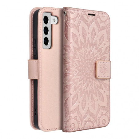 Samsung Galaxy S22 Portefeuilles MEZZO Book Mandala  Or rose