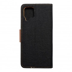 Samsung Galaxy A12 Portefeuilles Canvas Book Noir
