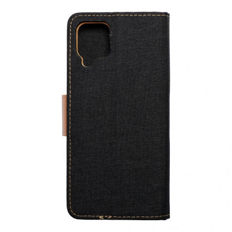 Samsung Galaxy A12 Portefeuilles Canvas Book Noir