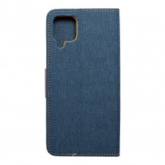 Samsung Galaxy A12 Portefeuilles Canvas Book Bleu marine