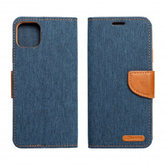 Samsung Galaxy A12 Portefeuilles Canvas Book Bleu marine