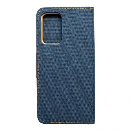 Samsung Galaxy A52s 5G Portefeuilles Canvas Book Bleu marine