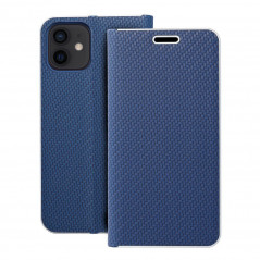 Apple iPhone 12 Pro Portefeuilles LUNA Book Carbon Fibre de carbone, Élégant  Bleu
