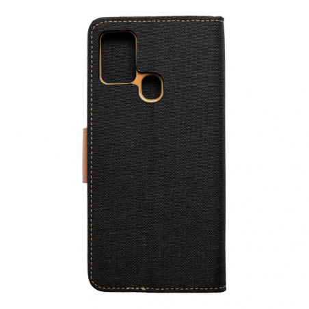 Samsung Galaxy A21s Portefeuilles Canvas Book Noir