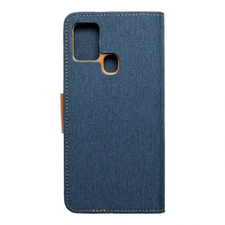Samsung Galaxy A21s Portefeuilles Canvas Book Bleu marine