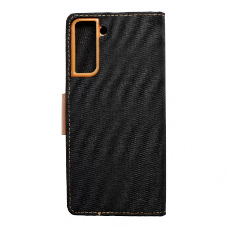 Samsung Galaxy S21 Plus 5G Portefeuilles Canvas Book Noir