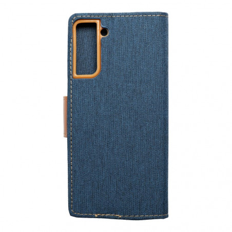 Samsung Galaxy S21 Plus 5G Portefeuilles Canvas Book Bleu marine