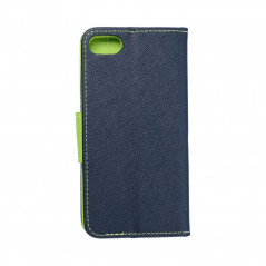Apple iPhone SE 2020 Portefeuilles Fancy Book Marine / Citron vert