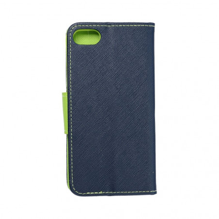 Apple iPhone SE 2020 Portefeuilles Fancy Book Marine / Citron vert