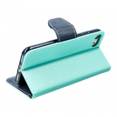 Apple iPhone SE 2020 Portefeuilles Fancy Book Menthe / Marine