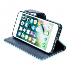 Apple iPhone SE 2020 Portefeuilles Fancy Book Menthe / Marine