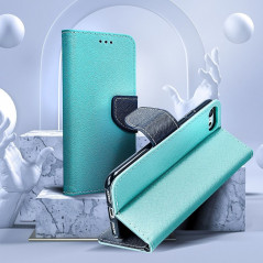 Apple iPhone SE 2020 Portefeuilles Fancy Book Menthe / Marine