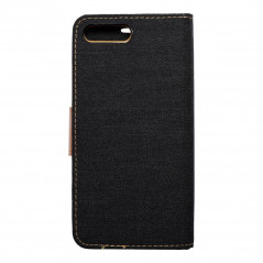 Apple iPhone SE 2020 Portefeuilles Canvas Book Noir