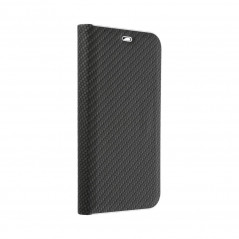 Apple iPhone 11 Portefeuilles LUNA Book Carbon Fibre de carbone, Élégant  Noir