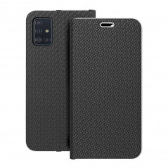 Samsung Galaxy A51 5G Portefeuilles LUNA Book Carbon Fibre de carbone, Élégant  Noir