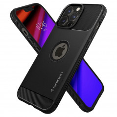 Apple iPhone 13 Pro Max Coque Spigen Armor Fibre de carbone, Élégant  Noir