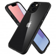 Apple iPhone 13 Coque Spigen Ultra Hybrid Clair comme du cristal  Noir mat
