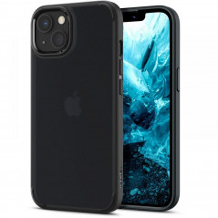 Apple iPhone 13 Coque Spigen Ultra Hybrid Clair comme du cristal  Noir givré mat