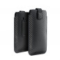 Apple iPhone 12 Etui universel Pocket Carbon Modèle de carbone  Noir 