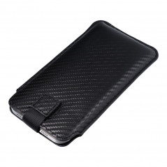 Apple iPhone 11 Etui universel Pocket Carbon Modèle de carbone  Noir 