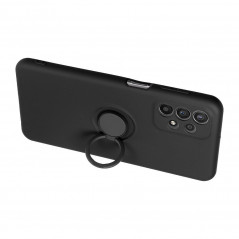 Samsung Galaxy A12 Coque Silicone ring Noir