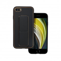 Apple iPhone SE 2020 Coque LEATHER Case Kickstand Noir