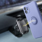 Apple iPhone SE 2020 Coque Silicone ring Violet (Violet)