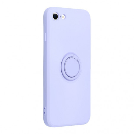 Apple iPhone SE 2022 5G Coque Silicone ring Violet (Violet)