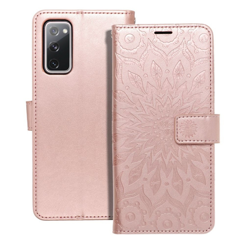 Samsung Galaxy S20 FE 5G 2022 Portefeuilles MEZZO Book Mandala  Or rose