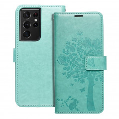 Samsung Galaxy S21 Ultra 5G Portefeuilles MEZZO Book Arbre  Vert